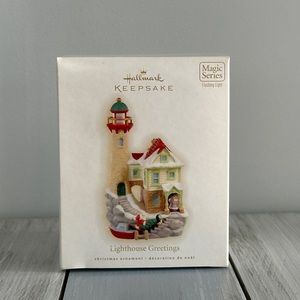 Hallmark Christmas Ornament Magic Series Lighthouse Greetings 2009 #13 13